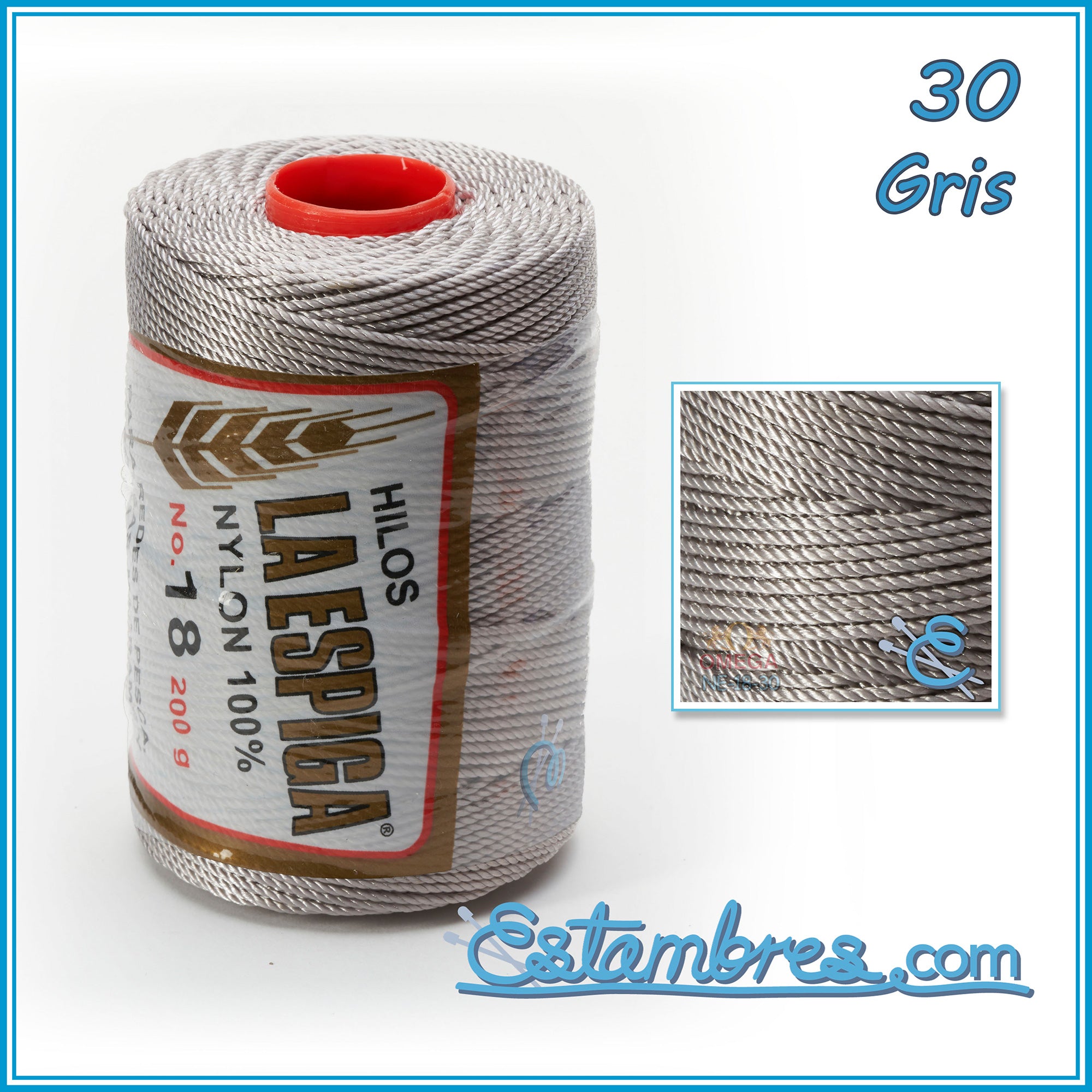 La Espiga Omega Nylon Crochet Thread Size 18 - France