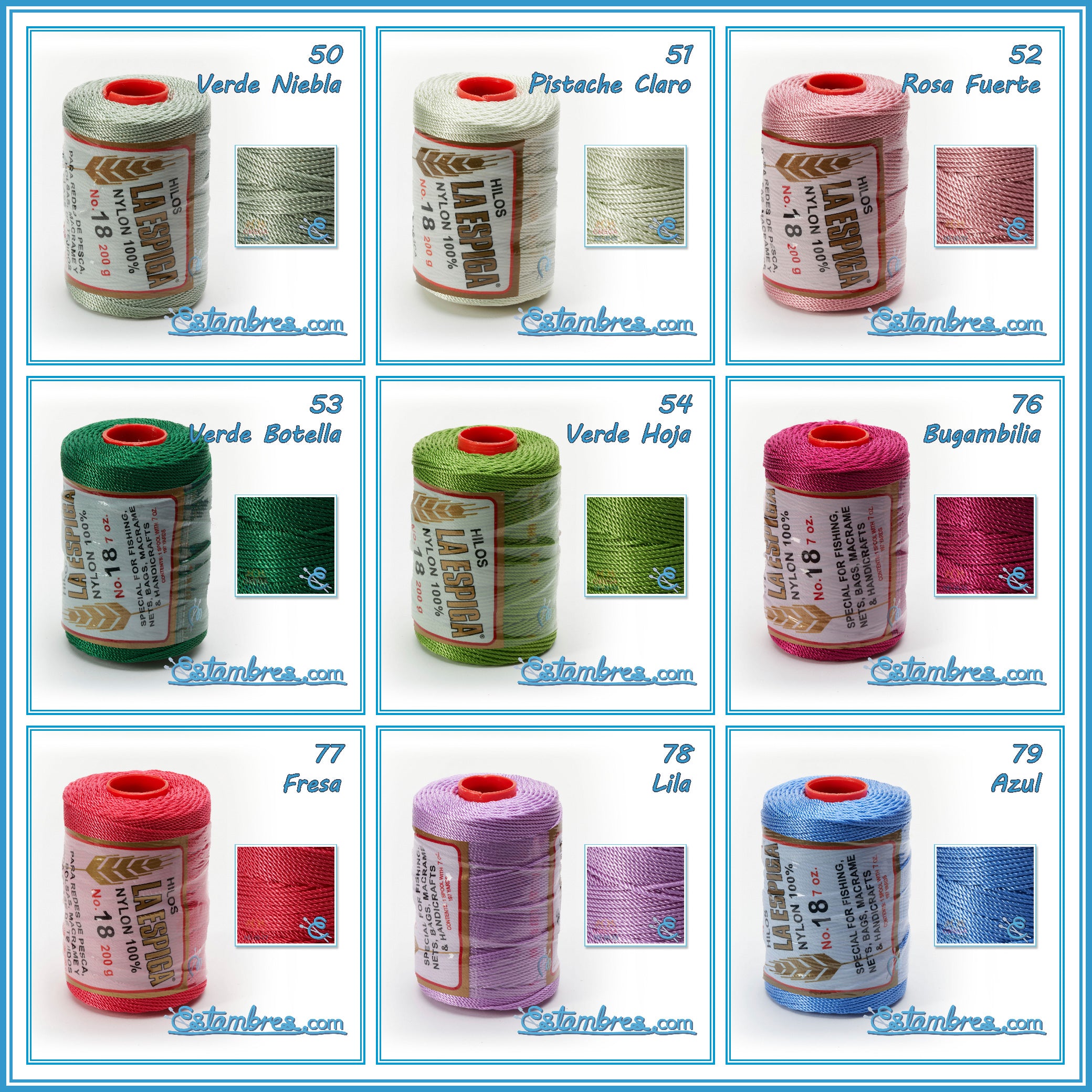 La Espiga No.9 100% Nylon Omega, Crochet Thread, Thread for Crafts