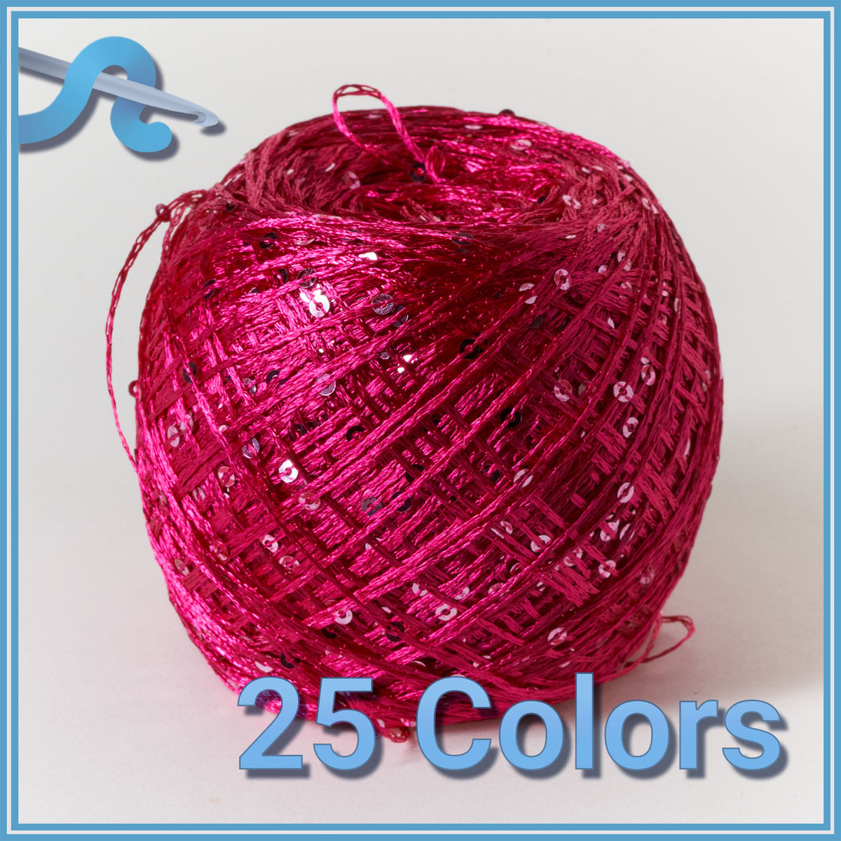 Hilo De Lentejuela Cono De 100gr Varios Colores. Sequin Crochet